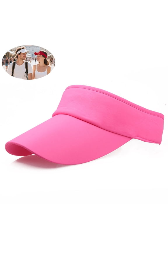 1pc Adjustable Empty Top Baseball Cap, Sport Sun Visor Hats, Rose Red