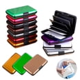 thumbnail image 1 of HOMEIORA 1pc Credit Card Holder, RFID Blocking Metal Card Wallet for Women Men Slim ID Card Holders Protector Aluminum Business Hard Case, Red, 1 of 8