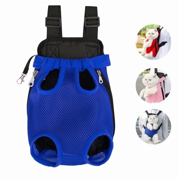 HOMEIORA 1pc Dog Carrier Legs Out Front Pet Carrier Backpack Adjustable Puppy Cat Small Bag with Shoulder Strap and Sling for Traveling Hiking Camping Outdoor - S, Blue