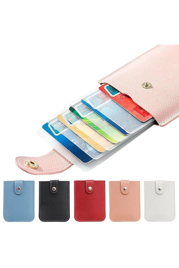1pc RFID Blocking Credit Card Holder Pocket Purse Case Security Wallet, Faux Leather Slim Wallets for Women, Pink