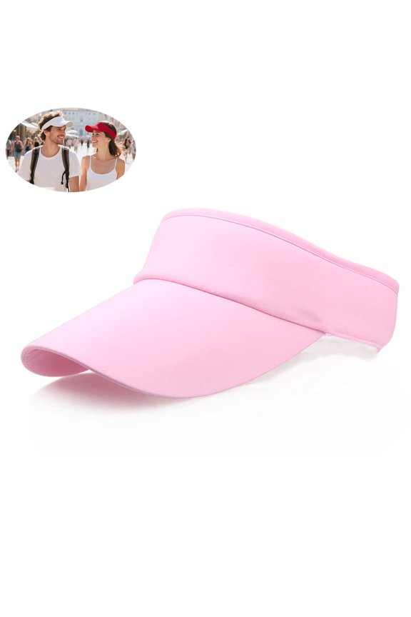 1pc Sport Sun Visor Hats, Adjustable Empty Top Baseball Cap, One Size Outdoor Sun Sports Visor Ball Caps for Women & Men, Pink