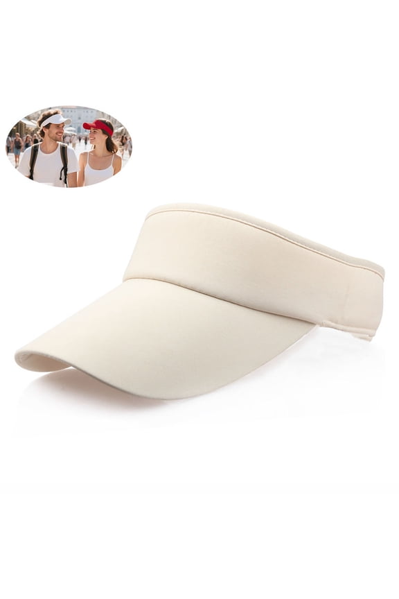 1pc Sports Sun Visor Hat Golf Visors Hat Adjustable Visor Cap Athletic Sun Hat for Men & Women, Beige