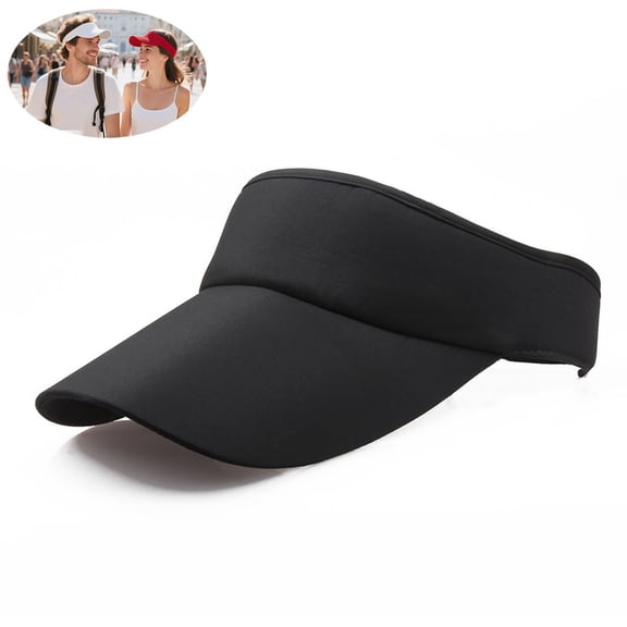 HOMEIORA 1pc Sports Sun Visor Hat Golf Visors Hat Adjustable Visor Cap Athletic Sun Hat for Men & Women, Black