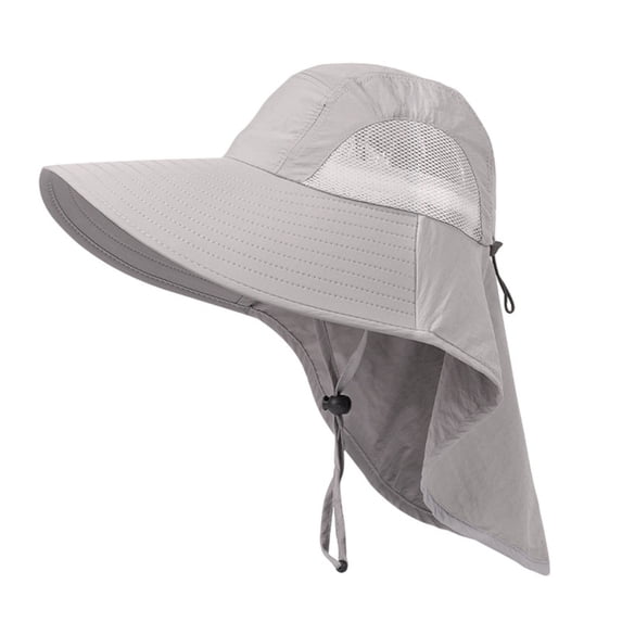 HOMEIORA 1pc Waterproof Breathable Outdoor Sun Hat for Men & Women, Wide Brim Design, with UPF 50+ Safari Cap Wide Brim Fishing Hat with Neck Flap, Light Gray