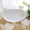 thumbnail image 1 of HOMEIORA 1pc Waterproof Tablecloth, Elastic Edge Table Cloth Protector, Wipeable Table Cloth for Tables 23" Diameter, White, 1 of 6