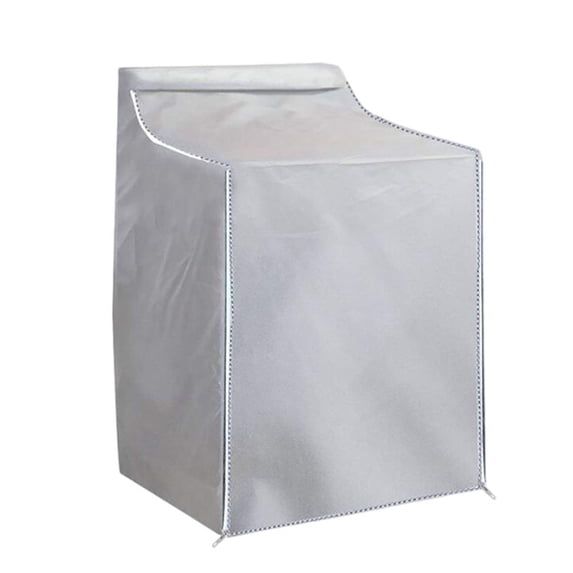 HOMEIORA 1pc Waterproof Washing Machine Cover, Washer and Dryer Cover with Zipper Design, Dustproof SunProof for Front Load Washer Dryer, Silver