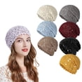 thumbnail image 1 of HOMEIORA 1pc Women Cotton Crochet Slouchy Beanie Hat, Handmade Knit Summer Skull Cap for Spring Summer and Autumn, Yellow, 1 of 7