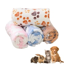 HOMEIORA 2 Pack Pet Blankets, Super Soft Fluffy Premium Fleece Pet Blanket, Flannel Blanket for Dog Puppy Cat, Paw Pattern, 23" x 16".