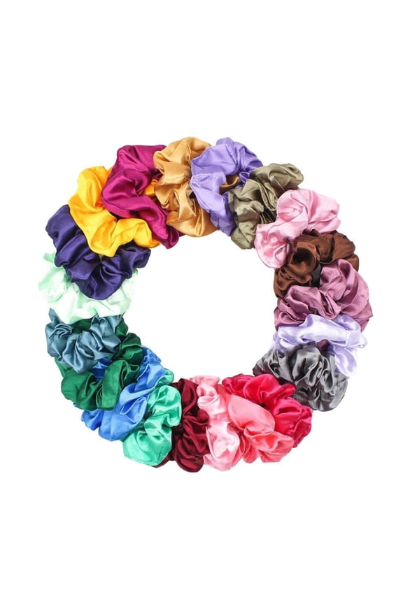 20 Pack Assorted Color Hair Scrunchies Hair Accessories for Girls and Women, Made of Premium Satin Fabric, Like Silk, Give Smooth and Comfortable Feel