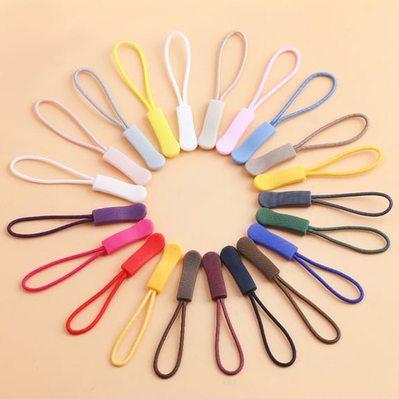 HOMEIORA 20 Pack Garment Plastic Zipper Rope Zipper Pull Head Useful Clothing Zipper Pull Rope Practical Zipper Puller for Bags Lug, Multicolor