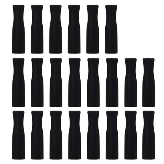 HOMEIORA 22 Pack Reusable Straws Tips, Silicone Straw Tips, Multi-color Food Grade Straw Tip Covers Only Fit for 1/4 Inch Wide(6MM Out diameter) Stainless Steel Straws, Black