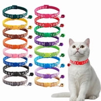 HOMEIORA 4 Pack Kitten Collar with Bell, Breakaway Cat Collars with Safe Quick Release Buckle, Adjustable Soft Pet Collar for Small Medium Kitty Cats