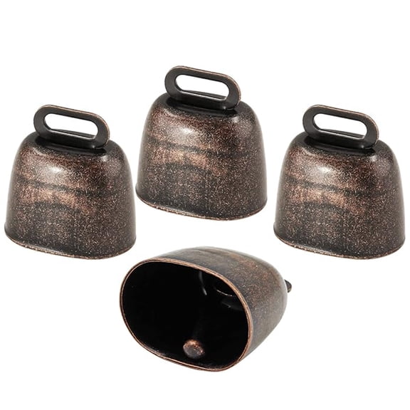 HOMEIORA 4 Pcs Metal Cowbell Vintage Bells Cowbells Simple Designs Outdoor Christmas Decorations Rustic Small
