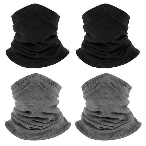 HOMEIORA 4pcs Neck Warmer Fleece Neck Gaiter Warmer Soft fleece Face scarf Mask Winter Neck Warmer for Men Women