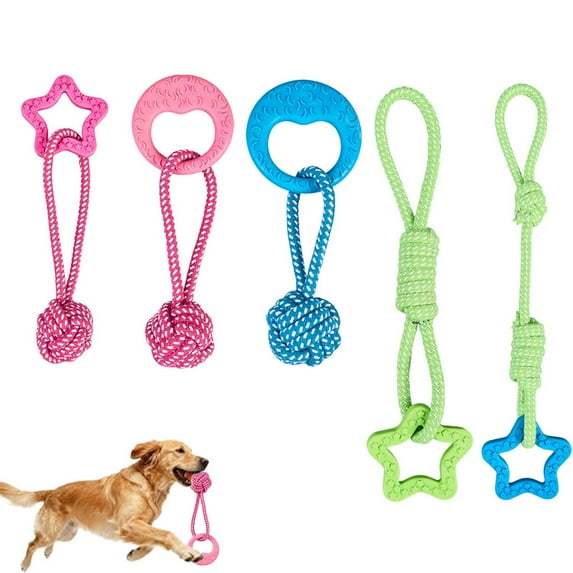 HOMEIORA 5pcs Dog Chew Toys, Rope Dog Toys, Aggressive Chewers Indestructible Tug of Dog Toys for Puppies Small Medium Dogs