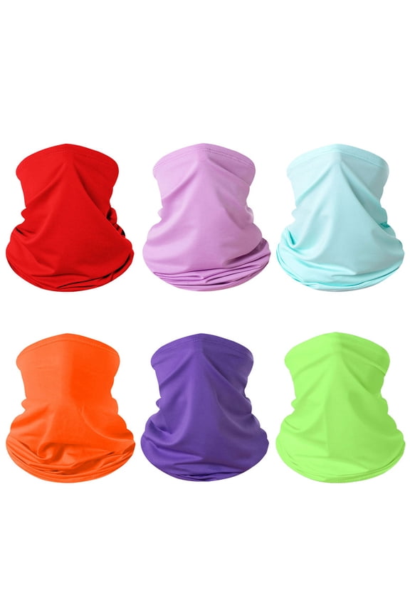 6 Pieces Summer UV Protection Cooling Neck Gaiter Face Clothing Neck Gaiter Mask Scarf Sunscreen Breathable Bandana