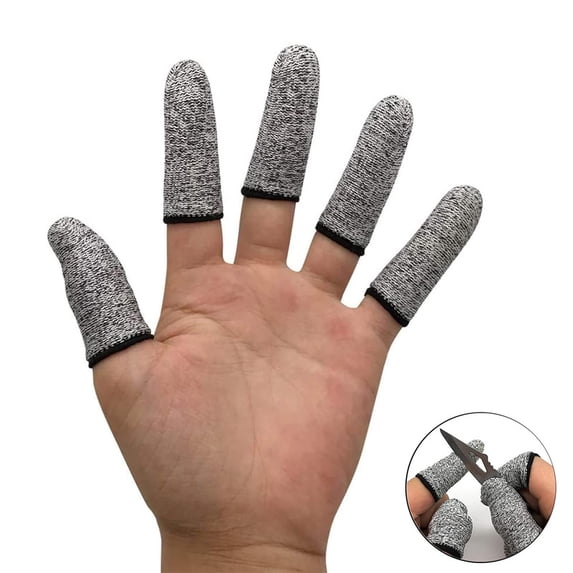 HOMEIORA 60 PCS Finger Cots Cut Resistant Protector, Finger Covers for Cuts, Gloves Life Extender, Cut Resistant Finger Protectors for Kitchen, Work, Sculpture, Anti-Slip, Reusable