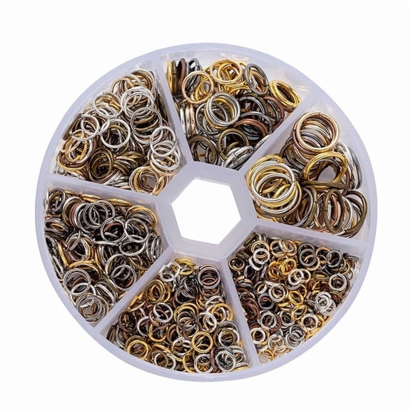 HOMEIORA 970 Pieces Metal Jump Rings Jewelry Connectors Split Rings Open Jump Rings for Jewelry Making, 4mm, 5mm, 6mm, 7mm, 8mm, 10mm - Mixed Colors