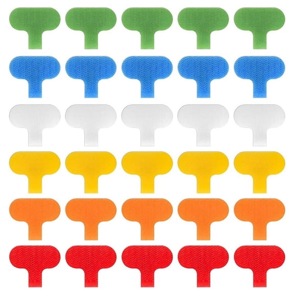 HOMEIORA Cable Labels Cord Labels Multi-Color Write on Wire Labels Tags for Cable Management and Identification - 30 Pack