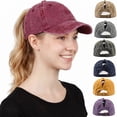 thumbnail image 1 of HOMEIORA Classic Plain Ponytail Messy High Bun Headwear Adjustable Cotton Trucker Mesh Glitter Hat Baseball Cap - Orange, 1 Pack, 1 of 7