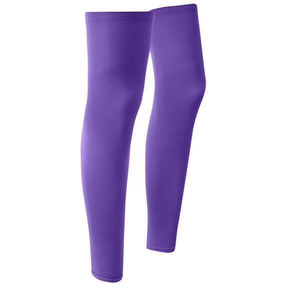 HOMEIORA Leg Sleeves Compression Long Knee Sleeve UV Protect for Men Women Sport Basketball Football - Purple, 1 Pair