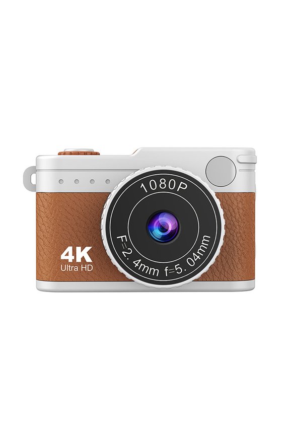 Mini Digital Camera, 1080P UHD Recording with 0.96" IPS Screen, Built-in Memory Up to 100 Photos, USB-C Rechargeable, Micro SD Slot, Brown (1pc)