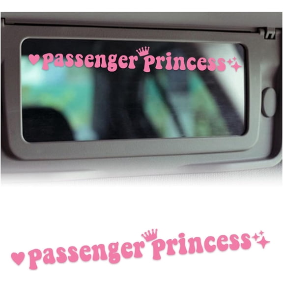 HOMEIORA Passenger Princess Sticker, Vinyl Car Decal Car Accessories, Funn Car Window Rearview Mirro Cute Passenger Princess Sticker Men Women Cute Queen, Pink