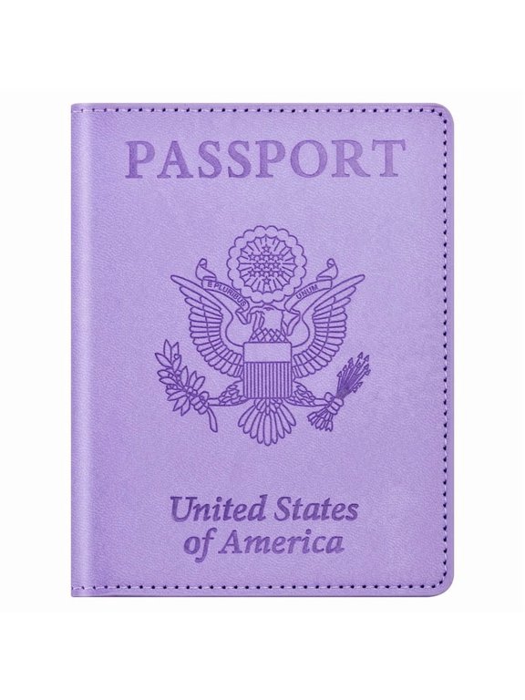 Passport and Vaccine Card Holder Cover Combo, Passport Case / Wallet with Vaccine Card Slot for Women and Men - Light Purple, 1 Pack