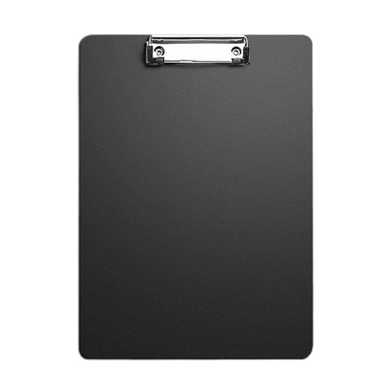HOMEIORA Plastic Clipboards, Folder, Clip Boards with Low Profile Metal Clip, Hangable Low Profile Clipboard, Standard A4 Letter Size for Teacher, Doctor, Nurse, Office Clerk - Black, 1 Pack