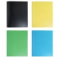 thumbnail image 1 of HOMEIORA Plastic Folders, 3 - Prong 2 - Pocket Poly Folder, Back to School Season Folder, 4 Pack - Multicolor, 1 of 8