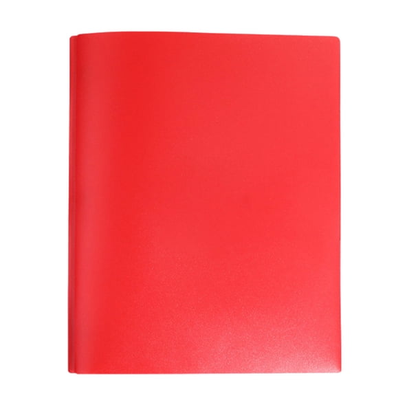 HOMEIORA Plastic Folders with Pockets and Prongs, 2 Pocket Plastic Folders with Prongs and Brads for School, Home, and Work, 1 Pack - Red