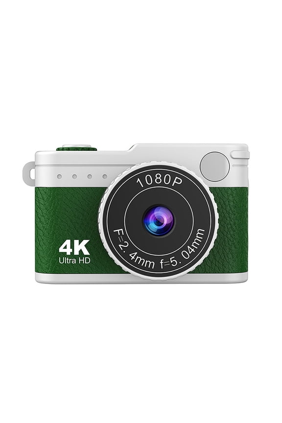 Retro Keychain Digital Camera, 1080P UHD Recording with 0.96" IPS Screen, Built-in Memory Up to 100 Photos, USB-C Rechargeable, Micro SD Slot, Green (1pc)