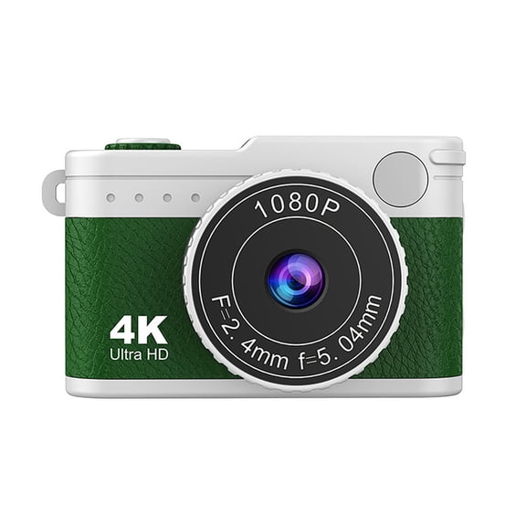 HOMEIORA Retro Keychain Digital Camera, 1080P UHD Recording with 0.96" IPS Screen, Built-in Memory Up to 100 Photos, USB-C Rechargeable, Micro SD Slot, Green (1pc)