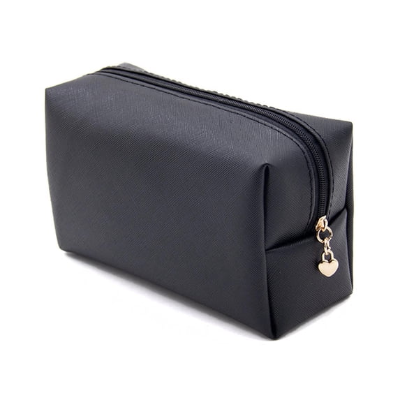HOMEIORA Small Makeup Bag for Purse, Water-Resistant PU Vegan Leather Travel Cosmetic Pouch Portable Toiletry Bag for Women Daily Storage Organizer, 1 Pack