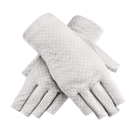 HOMEIORA Sun Gloves for Women UV Protection Fingerless Non Slip Sunscreen Driving Gloves for Summer Outdoor - Gray, 1 Pair