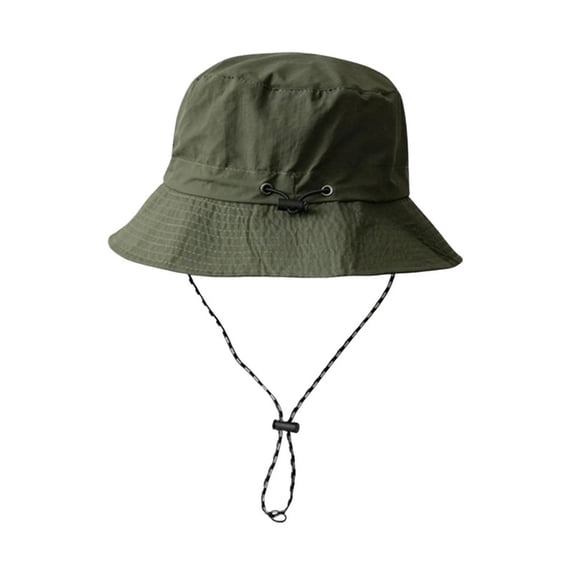 HOMEIORA Waterproof Bucket Rain Hat with Chin Strap Quick Dry Packable Boonie Sun Hat Safari Hat UV Protection - Army Green, 1 Pack