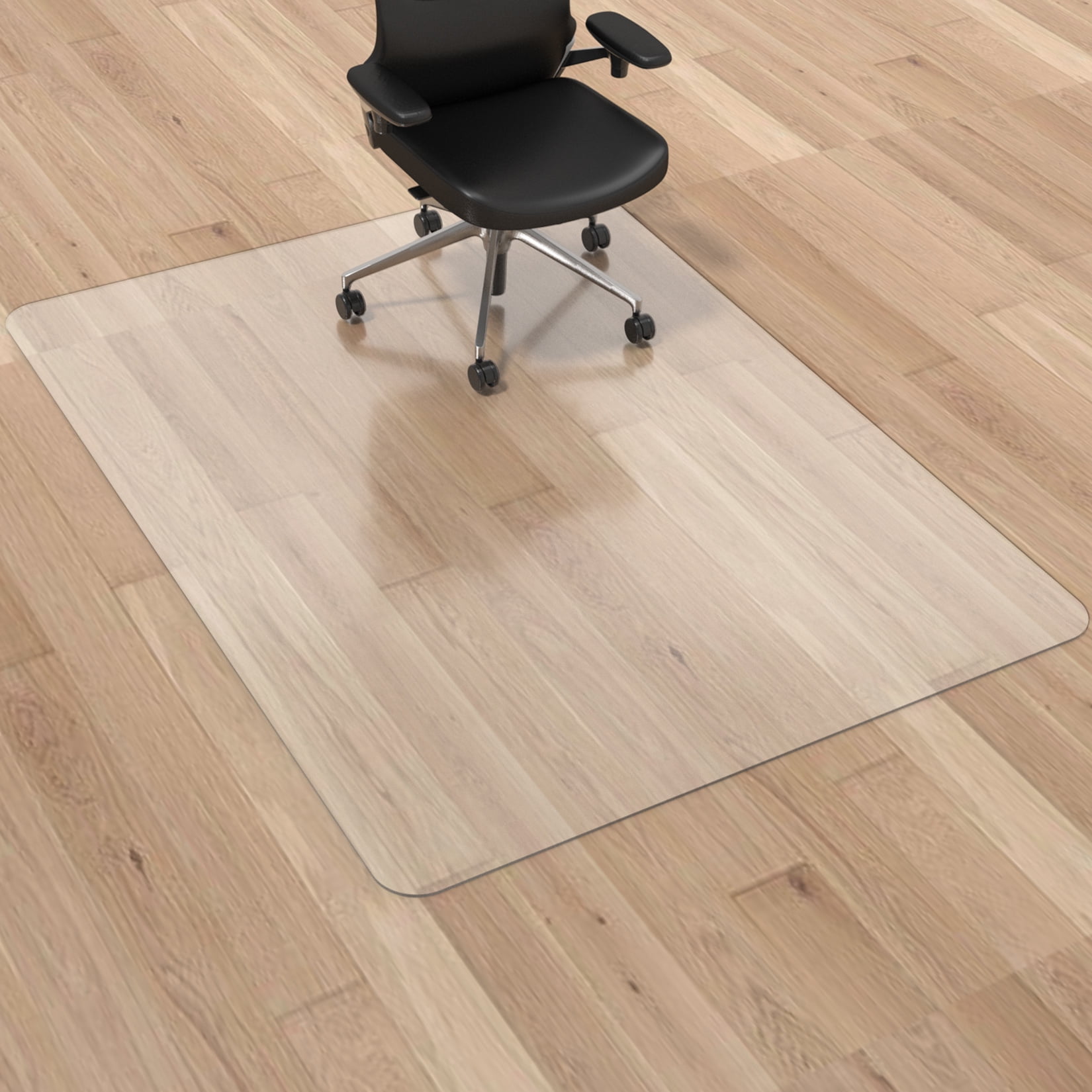 Naturei Office Chair Mat for Hardwood Floor - 48'' x 30'' Clear Computer Desk Chair Floor Mats Protection on Wood Tile Floors - Transparent Plastic