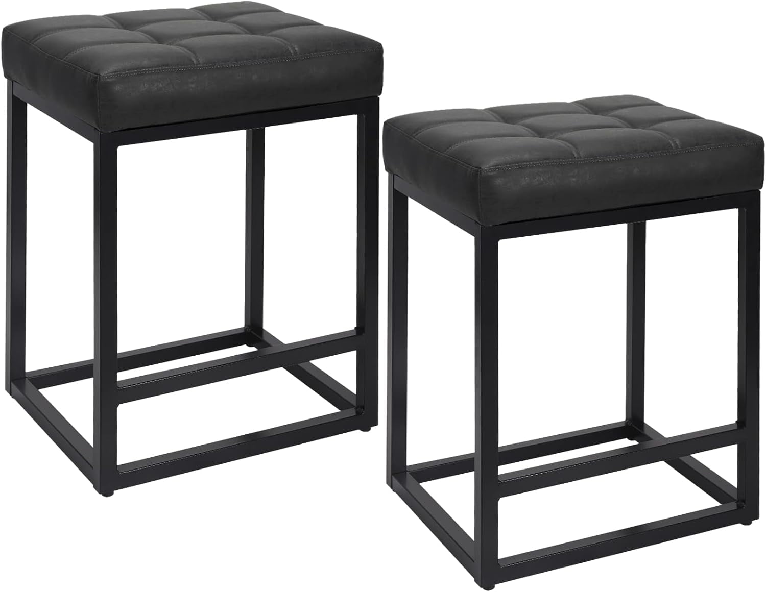 HOMEKOKO 25 Inches Frame Bar Stools Set of 2, Fixed Height Metal Stools ...