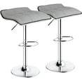 thumbnail image 1 of HOMEKOKO Bar Stools Set of 2 Square Backless Adjustable Bar Stools Swivel Bar Stool(Light Grey), 1 of 7