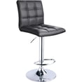 thumbnail image 1 of HOMEKOKO Modern Square PU Leather Adjustable Bar Stools with Back, Counter Height Swivel Stool by Leopard, 1 Chair (Black), 1 of 8