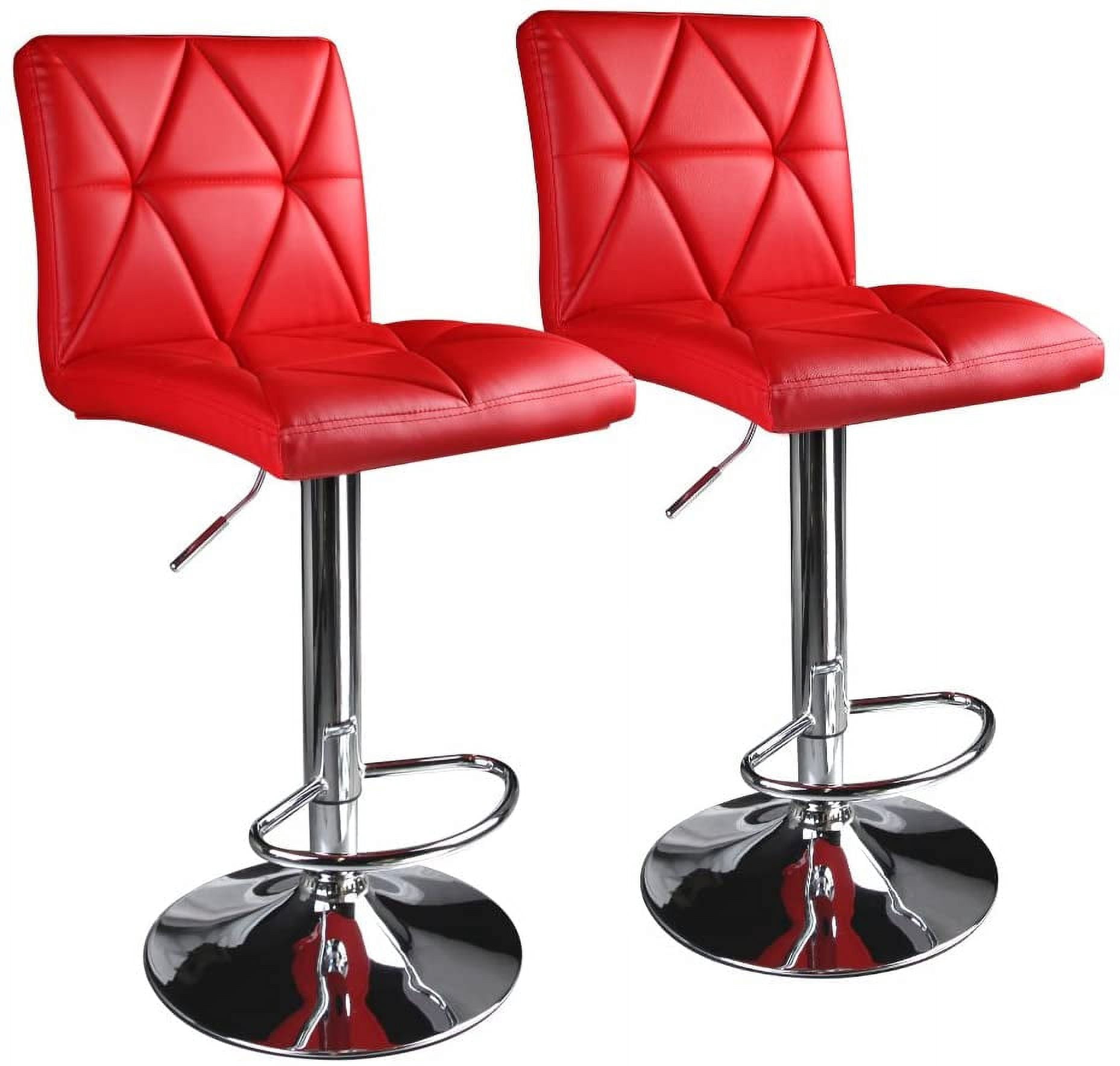HOMEKOKO Modern Swivel Red Bar Stool Diagonal Line, Hydraulic ...