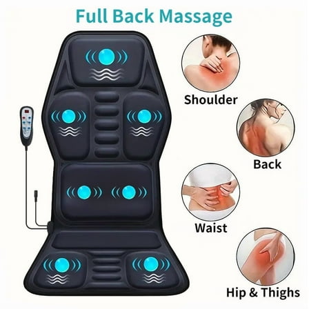 Himouta Back Massager  with heat for Car and Home, Full Body Electric Car Massager with Heat Mat Seat Cushion Chair Pad Massager with 9 Vibration Massage Nodes