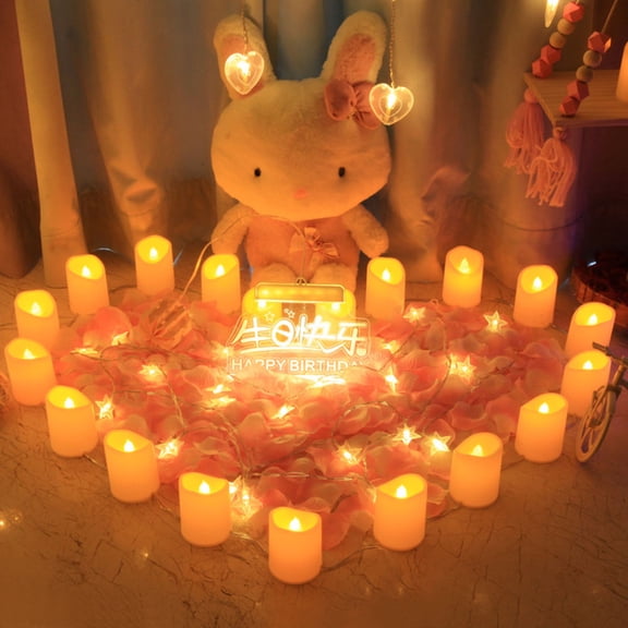 1.5M LED Glitter Candle String Lights USB Flameless Warm White Lamps Romantic Wedding Proposal (Light Yellow)