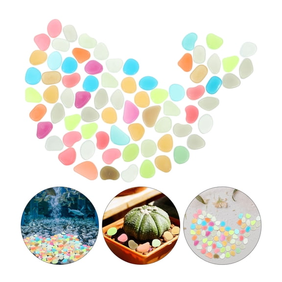 HOMEMAXS 1 Bag of Aquarium Stones Terrarium Resin Stones Pot Plants Filling Stones Fish Tank Colored Fluorescent Stones
