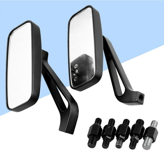 1 Pair Black Motorcycle Handlebar Rearview Mirror Retro Reflector Modification Accessories