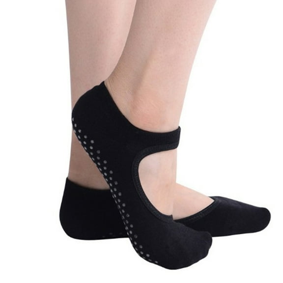 1 Pairs of Yoga Socks Women's Non Anti-Skid Pilate Grip Socks (Black)