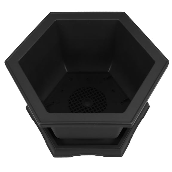 OULII 1Set Hexagonal Plastic Flower Pot for Indoor Plants and Garden Decoration