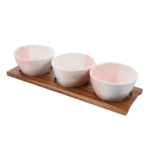 Minkissy ceramic snack dish Snacks Plate Ceramic Sauce Sharing Families Casual Brunches 3 Bowls