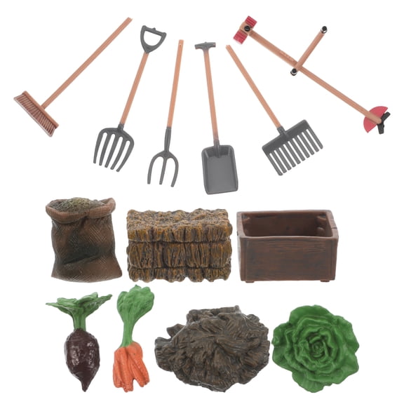 1 Set Miniature Farm Scene Model Farm Simulation Playset Realistic Farm Feed Set Vegetable Planting Toys For Kids Farm Scene Dollhouse Accessories