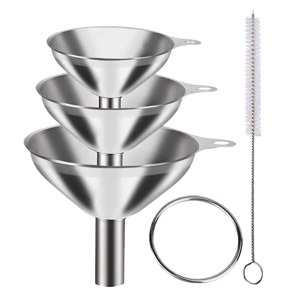 HOMEMAXS 1 Set Stainless Steel Canning Funnel Hopper Filter Canning